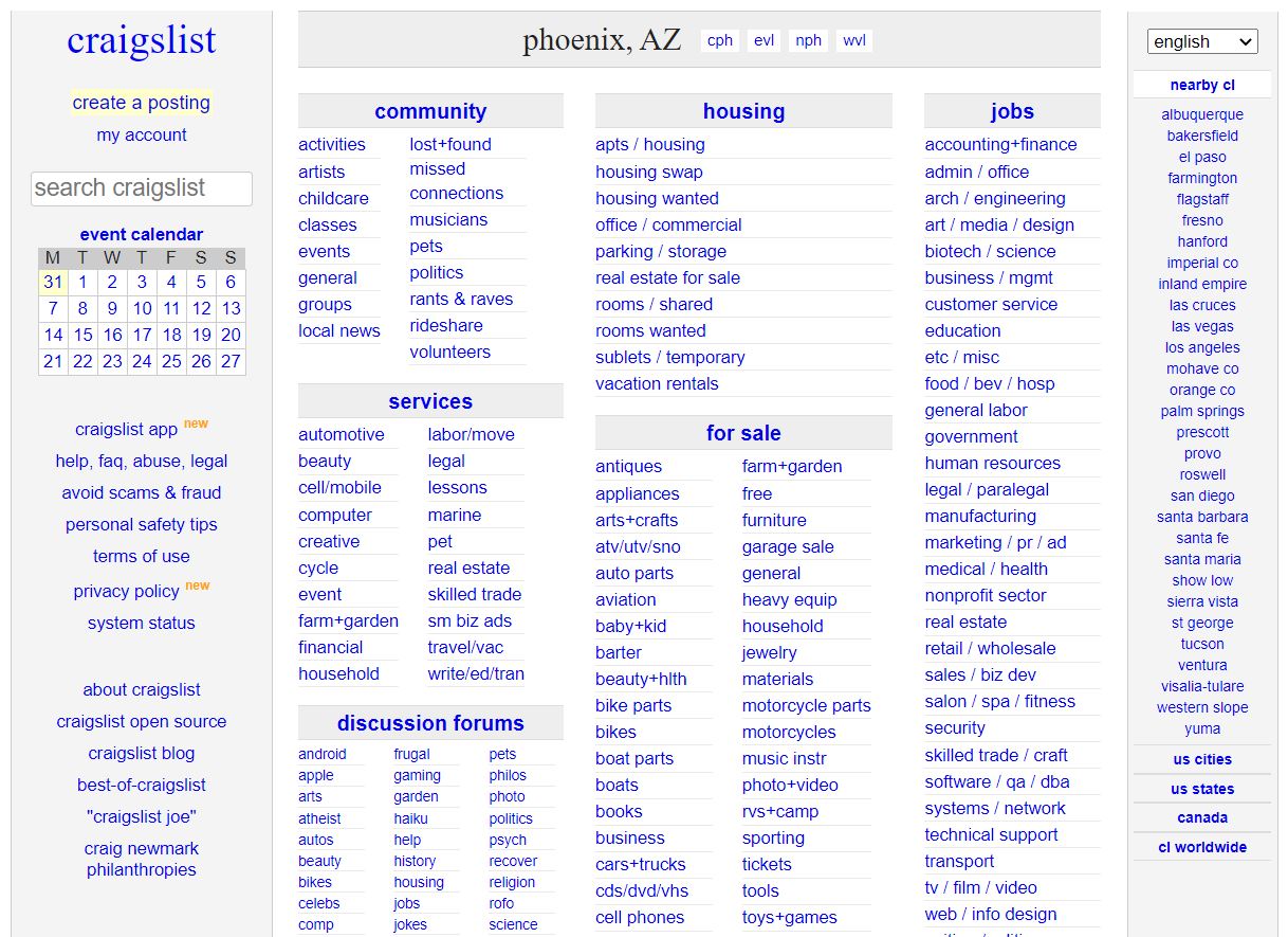 craigslist list phoenix